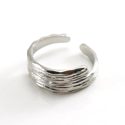 Retro Geometric Stainless Steel Plating Open Ring 1 Piece