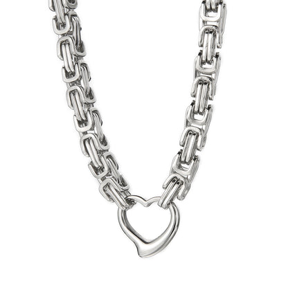 Simple Style Heart Shape Stainless Steel Hollow Out Bracelets Necklace