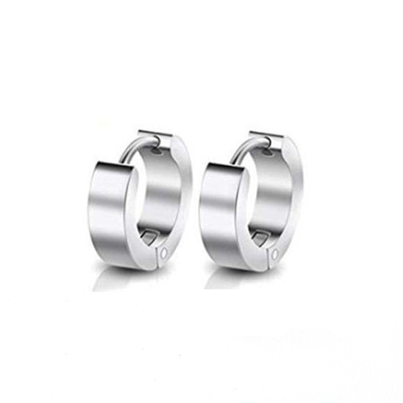 1 Pair Simple Style Circle Plating Titanium Steel Earrings