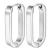 1 Pair Simple Style Oval Plating Stainless Steel Earrings