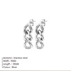 1 Pair Fashion Solid Color Plating Chain Hollow Out Stainless Steel Drop Earrings