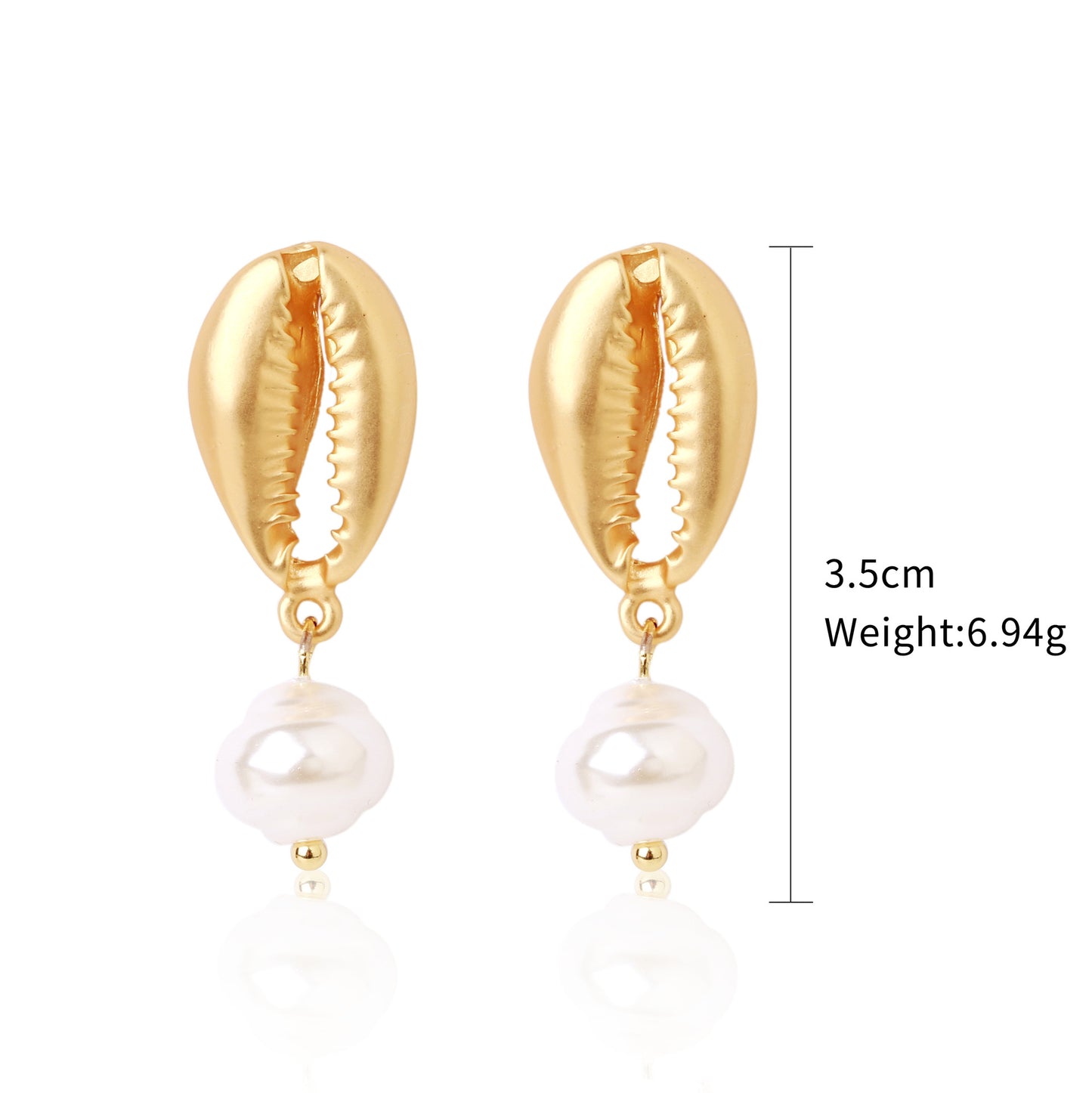 Fashion Shell Shell Inlaid Shell Artificial Pearls Women's Earrings 1 Pair