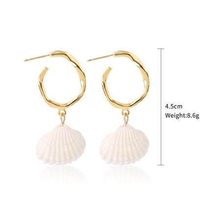 Fashion Shell Shell Inlaid Shell Artificial Pearls Women's Earrings 1 Pair