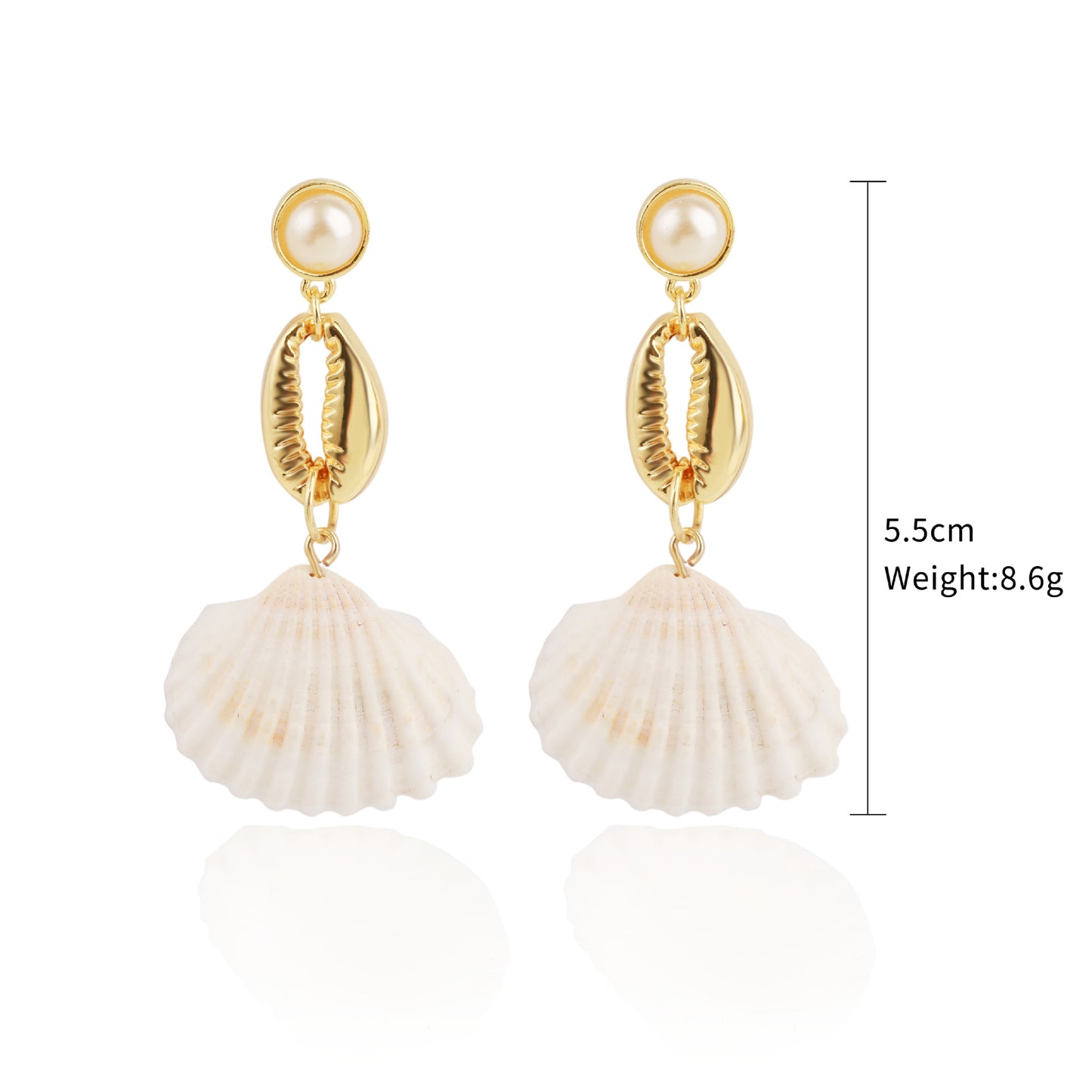 Fashion Shell Shell Inlaid Shell Artificial Pearls Women's Earrings 1 Pair