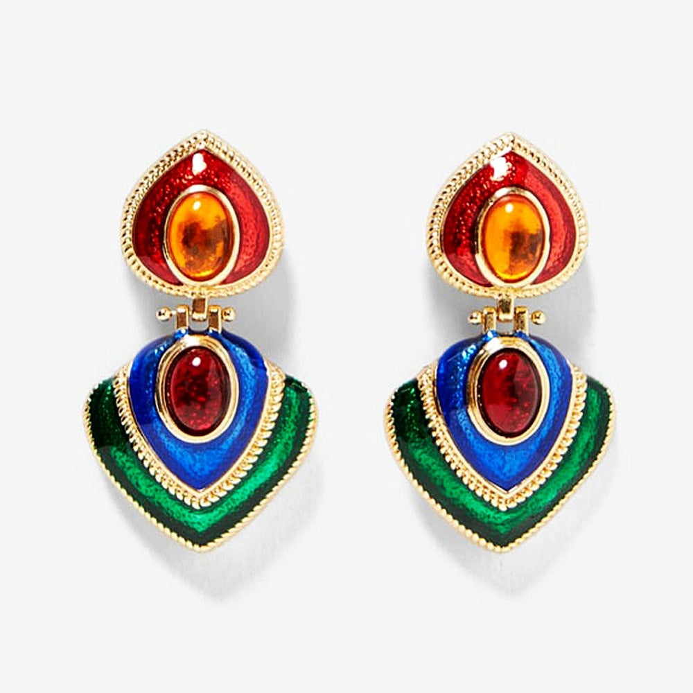 Fashion Geometric Alloy Plating Gem Women's Ear Studs 1 Pair