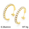 Fashion Solid Color Stainless Steel Inlay Zircon Earrings 1 Pair