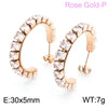 Fashion Solid Color Stainless Steel Inlay Zircon Earrings 1 Pair