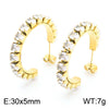 Fashion Solid Color Stainless Steel Inlay Zircon Earrings 1 Pair