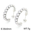 Fashion Solid Color Stainless Steel Inlay Zircon Earrings 1 Pair