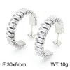 Fashion Solid Color Stainless Steel Inlay Zircon Earrings 1 Pair