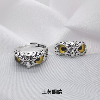 Retro Owl Metal Plating Unisex Open Ring