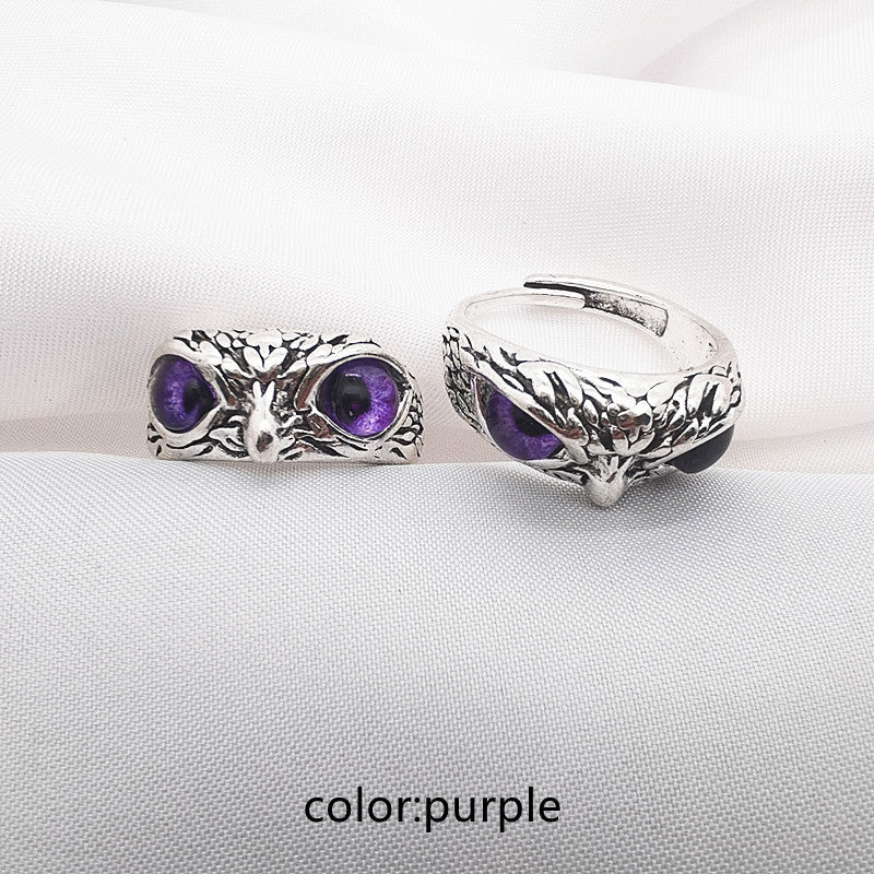 Retro Owl Metal Plating Unisex Open Ring