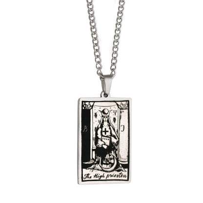 Retro Tarot Stainless Steel Titanium Steel Plating Necklace