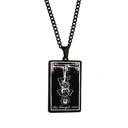 Retro Tarot Stainless Steel Titanium Steel Plating Necklace