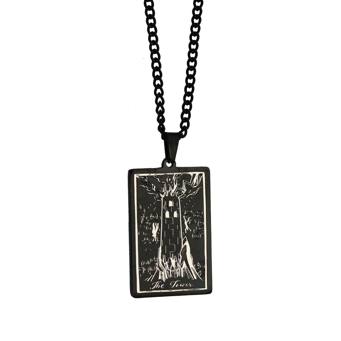 Retro Tarot Stainless Steel Titanium Steel Plating Necklace