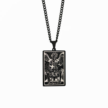 Retro Tarot Stainless Steel Titanium Steel Plating Necklace