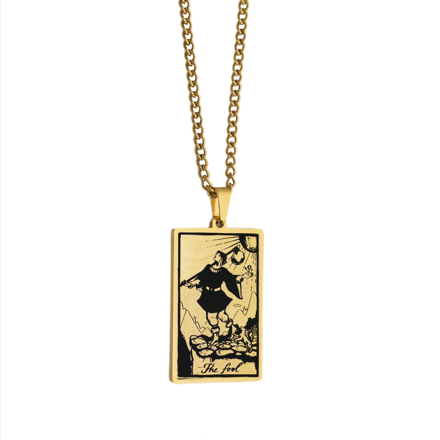 Retro Tarot Stainless Steel Titanium Steel Plating Necklace