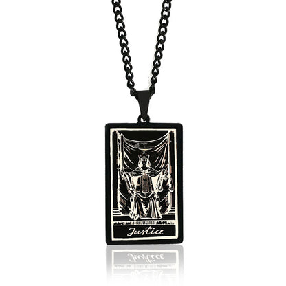 Retro Tarot Stainless Steel Titanium Steel Plating Necklace