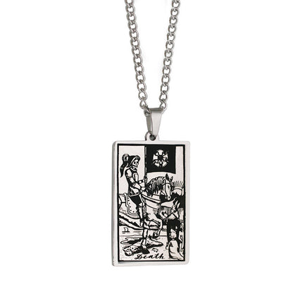 Retro Tarot Stainless Steel Titanium Steel Plating Necklace