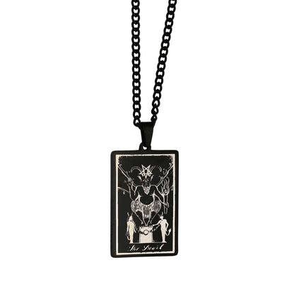 Retro Tarot Stainless Steel Titanium Steel Plating Necklace