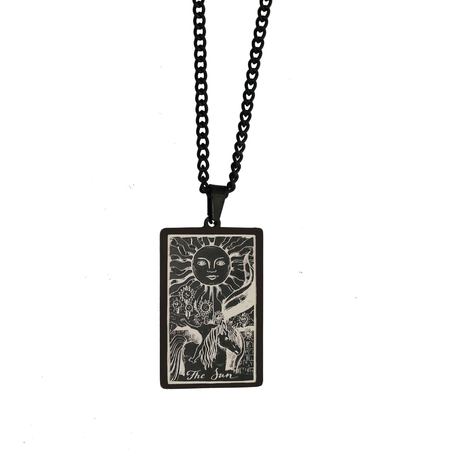 Retro Tarot Stainless Steel Titanium Steel Plating Necklace