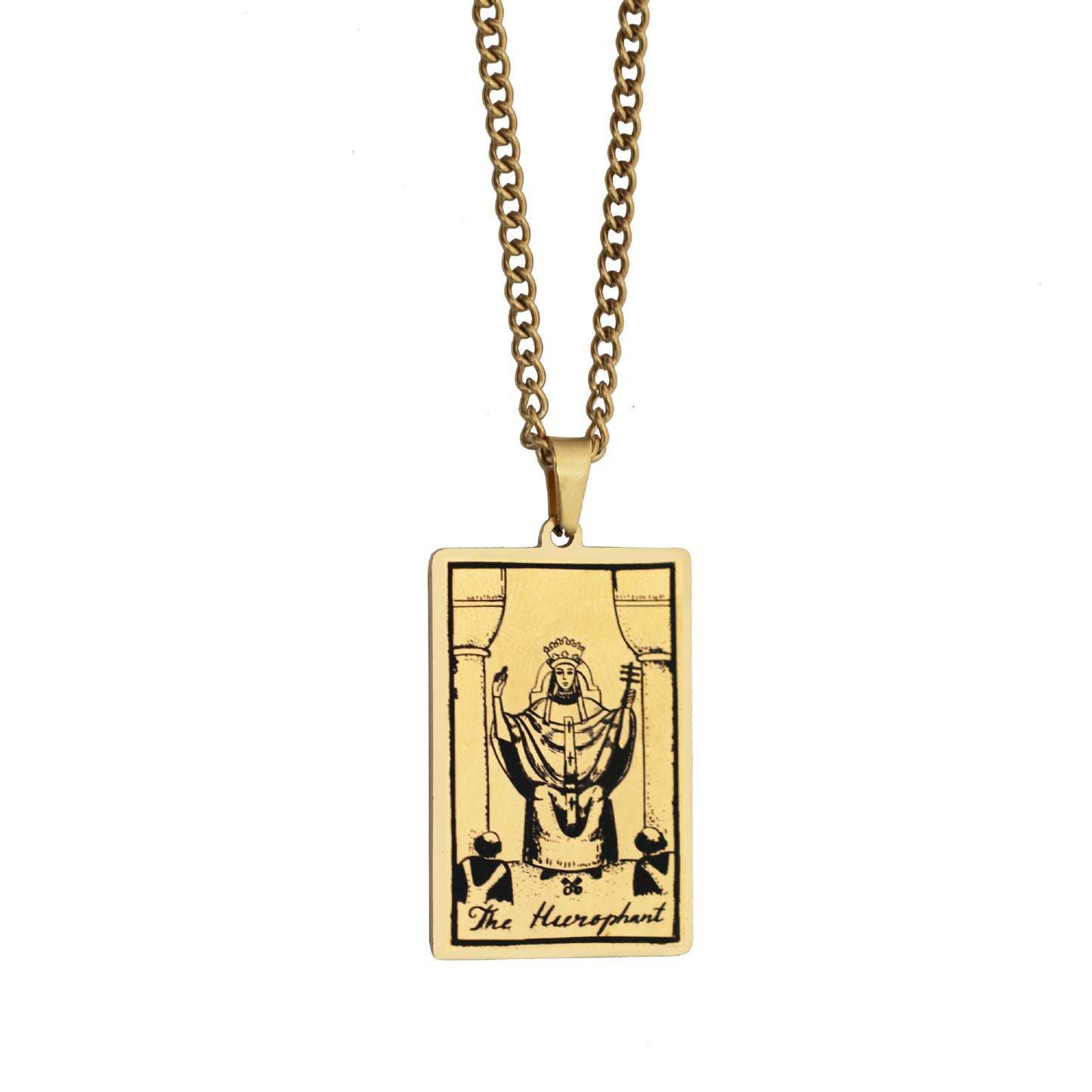 Retro Tarot Stainless Steel Titanium Steel Plating Necklace