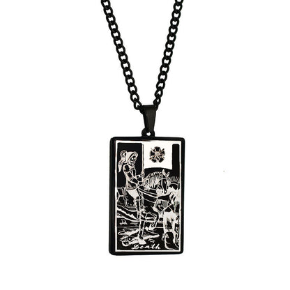 Retro Tarot Stainless Steel Titanium Steel Plating Necklace