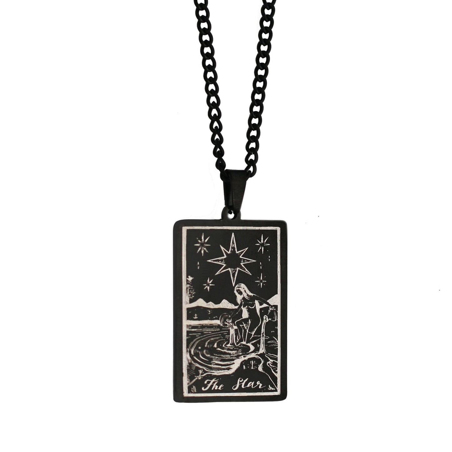 Retro Tarot Stainless Steel Titanium Steel Plating Necklace