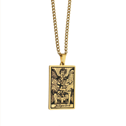 Retro Tarot Stainless Steel Titanium Steel Plating Necklace