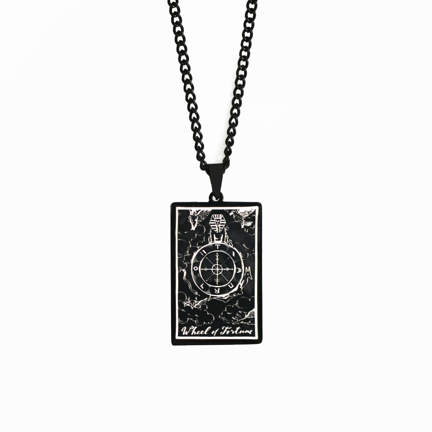 Retro Tarot Stainless Steel Titanium Steel Plating Necklace