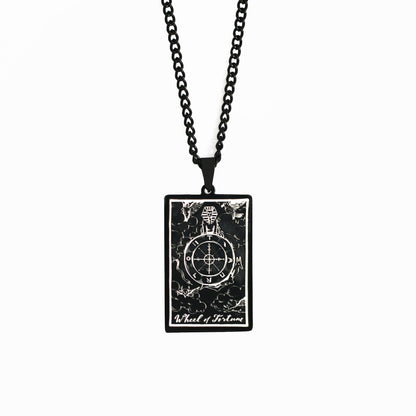 Retro Tarot Stainless Steel Titanium Steel Plating Necklace