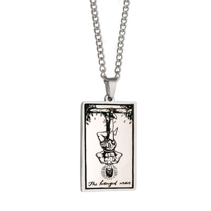 Retro Tarot Stainless Steel Titanium Steel Plating Necklace