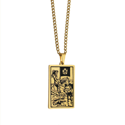 Retro Tarot Stainless Steel Titanium Steel Plating Necklace