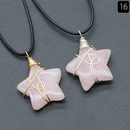 Retro Pentagram Natural Stone Jewelry Accessories 1 Piece