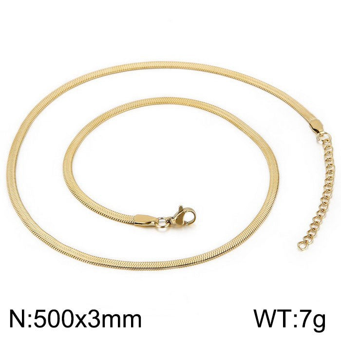 Wholesale Creative Geometric Snake Bone Chain Titanium Steel Necklace Gooddiy