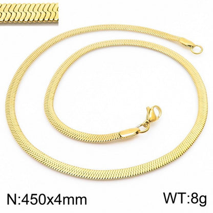 Wholesale Creative Geometric Snake Bone Chain Titanium Steel Necklace Gooddiy