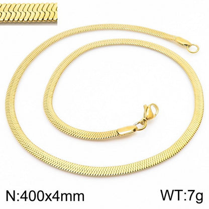 Wholesale Creative Geometric Snake Bone Chain Titanium Steel Necklace Gooddiy