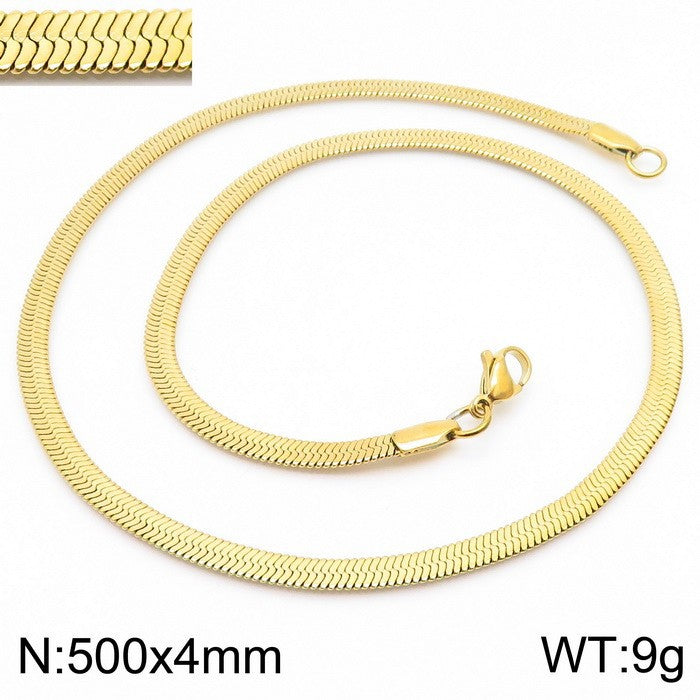 Wholesale Creative Geometric Snake Bone Chain Titanium Steel Necklace Gooddiy