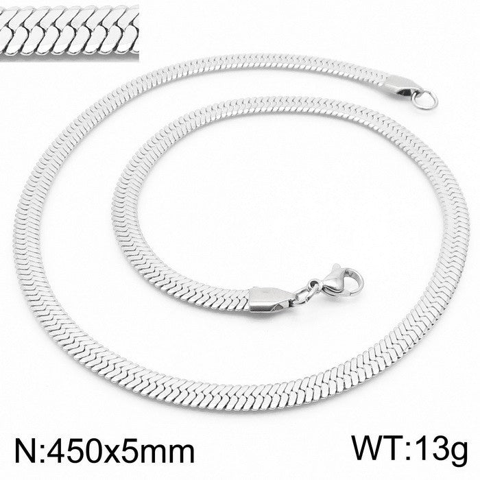 Wholesale Creative Geometric Snake Bone Chain Titanium Steel Necklace Gooddiy