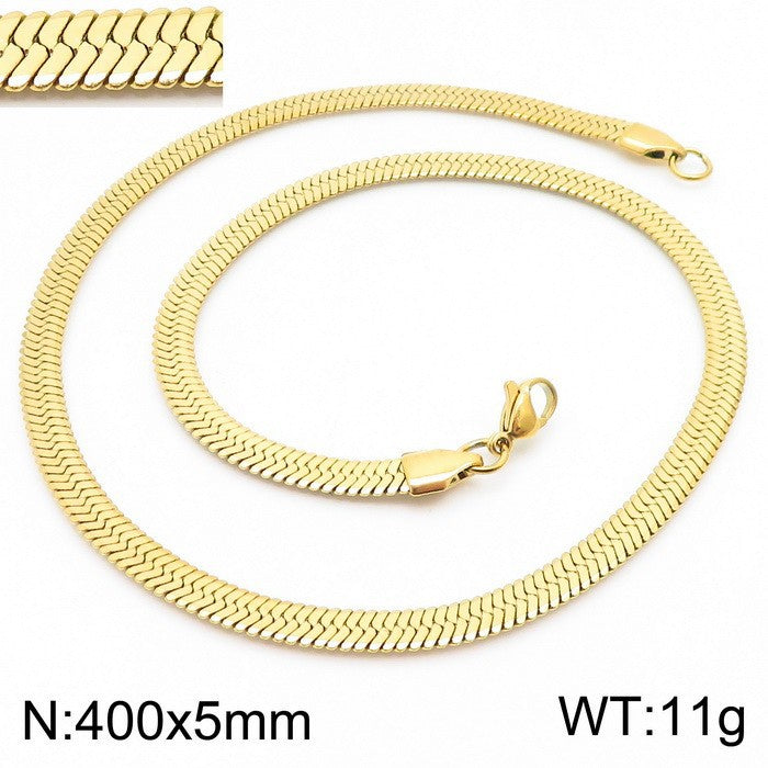 Wholesale Creative Geometric Snake Bone Chain Titanium Steel Necklace Gooddiy