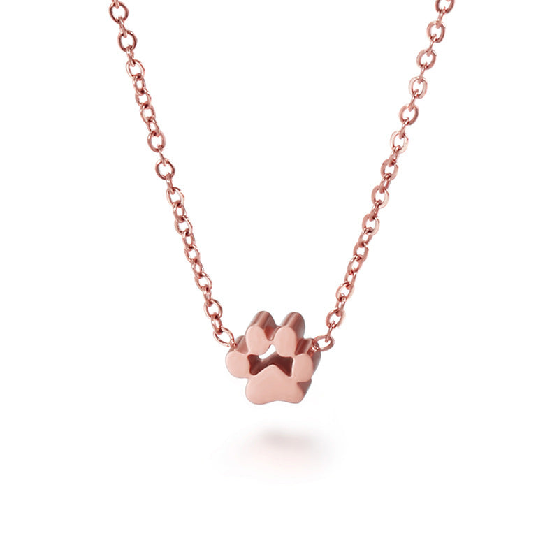 Simple Style Korean Style Animal Paw Print Titanium Steel Plating Bracelets Earrings Necklace