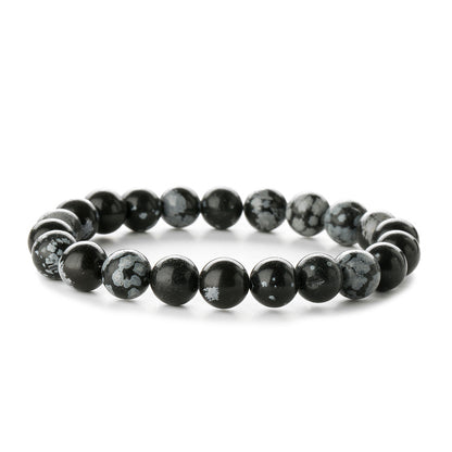 Retro Round Beaded Natural Stone Unisex Bracelets 1 Piece