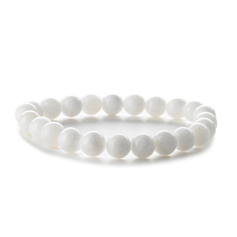 Retro Round Beaded Natural Stone Unisex Bracelets 1 Piece