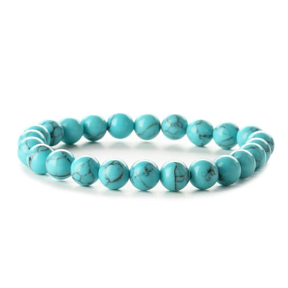 Retro Round Beaded Natural Stone Unisex Bracelets 1 Piece