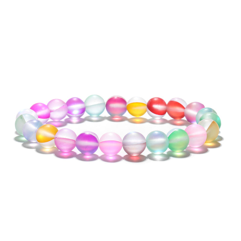 Retro Round Beaded Natural Stone Unisex Bracelets 1 Piece