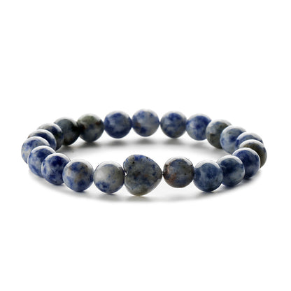 Retro Round Beaded Natural Stone Unisex Bracelets 1 Piece