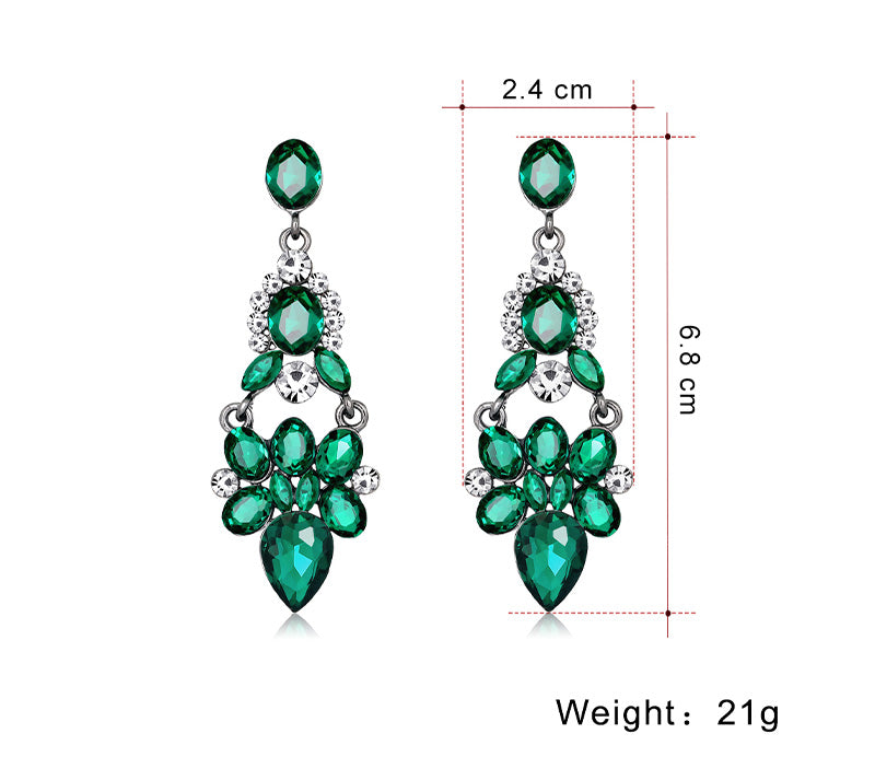 Fashion Solid Color Alloy Hollow Out Inlay Rhinestones Women's Drop Earrings 1 Pair