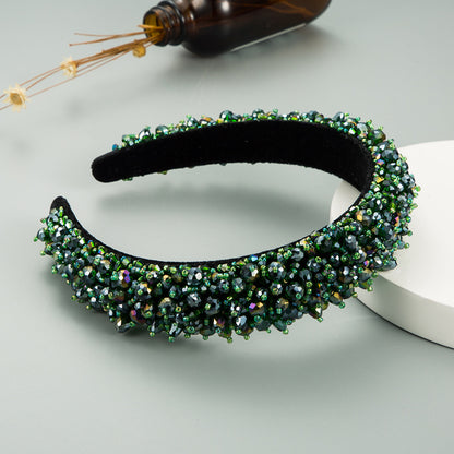 Fashion Solid Color Sponge Inlay Crystal Hair Band 1 Piece