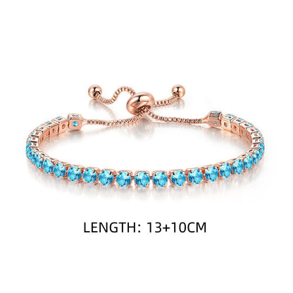 Fashion Geometric Copper Zircon Bracelets In Bulk