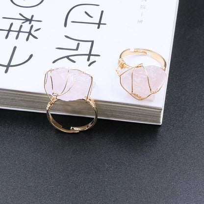 Fashion Irregular Natural Stone Open Ring 1 Piece